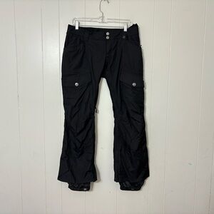BURTON Women Pants Black Dry Ride Cargo Ski Snowboard Zip Hem Nam Dinh Size S